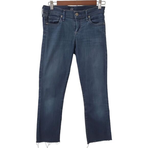 Citizens Of Humanity Ava Capri Jeans Size 26 Low Rise Straight Stretch Raw Hem - Picture 1 of 12